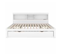 Diván de 140x200cm con cama nido de 90x190cm - mesilla de noche con almacenaje, led y enchufes - blanco