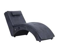 Diván De Masaje Con Almohada De Piel De Ante Artificial Gris Vidaxl
