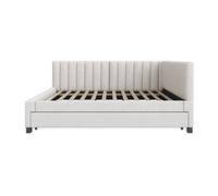 Diván tapizado 140x200 cm - con cama nido 90x190cm - tejido terciopelo - beige