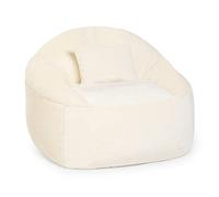 Diverpuff Puff Salon Gigante con Cojin y Relleno Incluidos - Pelo Suave - Puff Redondo XXL para Adultos y Niños (Beige)