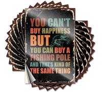 Divertida calcomanía para decoración de cocina, con texto en inglés "You Can't Buy Happiness But You Can Buy A Fishingpole Southern Durable Sticker Easy Apply for Earth Decor" (6 x 9 cm)