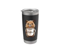 Divertida camiseta de Quokka y café, Quokka Vaso térmico de acero inoxidable de doble pared