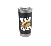 Divertida estrella de envoltura de comida mexicana para amantes de los burritos y tacos Vaso térmico de acero inoxidable de doble pared