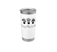 Divertida y loca señora de las plantas, le encanta la jardinería, la jardinera Vaso térmico de acero inoxidable de doble pared