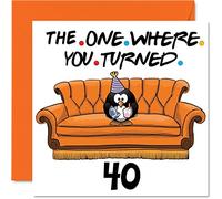 Divertidas tarjetas de 40 cumpleaños para hombres y mujeres, The One Where - Divertida tarjeta de cumpleaños para papá, mamá, hermano, hermana, abuelo, niñera, tío y tía, tarjetas de felicitación de