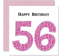 Divertidas tarjetas de cumpleaños 56 para mujer, Shapecloud - Tarjeta de feliz cumpleaños para papá, mamá, abuelo, niñera, tía, primo, amigo, tarjetas de felicitación de 145 mm x 145 mm, divertida