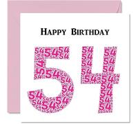 Divertidas tarjetas de cumpleaños número 54 para mujer, Shapecloud - Tarjeta de feliz cumpleaños para papá, mamá, abuelo, niñera, abuela, tío, tía, primo amigo, tarjetas de felicitación de 145 mm,