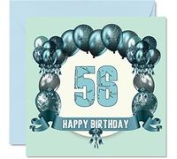 Divertidas tarjetas de cumpleaños número 56 para hombres, globos de cumpleaños, tarjeta para papá, primo, tía, niñera, amigo, abuelo, tío, mamá, abuela, tarjetas de felicitación de 145 mm, tarjeta de
