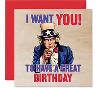 Divertidas tarjetas de cumpleaños para hombres y mujeres, póster del ejército de Estados Unidos, tarjeta de feliz cumpleaños para mamá, papá, hermano, hermana, abuela, abuelo, 145 mm, 60, 70, 80