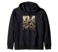 Divertido Campo Batalla Soldado Casco T-Rex Sudadera con Capucha
