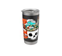 Divertido cuenco de fideos ramen de calavera lindo anime kawaii Halloween Vaso térmico de acero inoxidable de doble pared