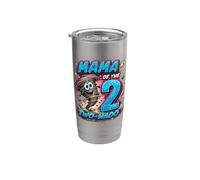 Divertido diseño de Mama of the Two-Nado para cumpleaños de niños Vaso térmico de acero inoxidable de doble pared