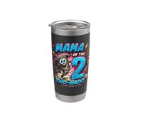Divertido diseño de Mama of the Two-Nado para cumpleaños de niños Vaso térmico de acero inoxidable de doble pared