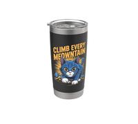 Divertido gato escalador de montaña que sube a todas las montañas Vaso térmico de acero inoxidable de doble pared