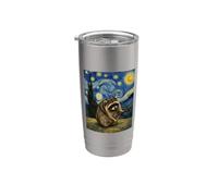 Divertido gráfico artístico de Jimothy Meme Raccoon Starry Night Van Gogh Vaso térmico de acero inoxidable de doble pared