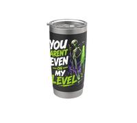 Divertido gráfico de ovnis alienígenas con texto «You Are N't Even On My Level» Vaso térmico de acero inoxidable de doble pared