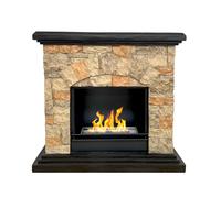 Chimenea de bioetanol Biochimenea de suelo Belluno efecto piedra artificial L105xD38xH100