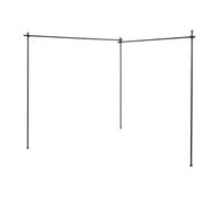 Divisor de ambientes, barra de cortina, separador de espacios, biombo, sin cortina, soporte de cortina para salón, dormitorio u oficina, color negro
