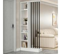 Divisor de habitación blanco de suelo a techo con estante Sto columna moderna para sala de estar, dormitorio, oficina (80 cm / 31.4in) - Partit Solut