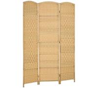 Divisor de habitación de madera interior HOMCOM, 3 paneles, 135 X 180 cm, partición plegable, para , dormitorio, casa, madera natural
