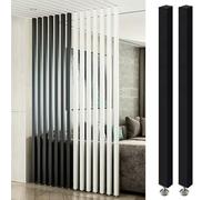Divisor de habitación de suelo a techo con listones de madera, ajustable de 71 a 203 cm, para oficina, sala de estar, diseño de madera de pino