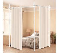 Divisor de habitaciones sin taladrar, barra de cortina extra ancha como soporte de paravent, separador de habitaciones independiente sin cortina, ancho 70-355 cm x alto 122-305 cm, protección visual