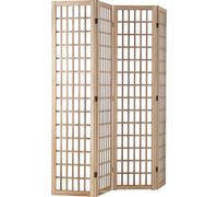 Divisorio de ambientes japonés, panel divisor de 4 paneles para separar espacios (color natural)
