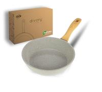 DIVORY Sartén cerámica 20 cm - pequeña sartén de inducción, sin PFAS ni PTFE, apta para horno y lavavajillas (Natura, 20 cm)