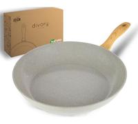 DIVORY Sartén cerámica 32 cm - para cocinas de inducción, sin PFAS ni PTFE, sartén grande, apta para horno y lavavajillas (Natura, 32 cm)