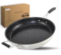 Sartén de acero inoxidable DIVORY, 32 cm, apta para inducción. Sartén grande antiadherente para todo tipo de cocinas. Mango ergonómico, apta para lavavajillas