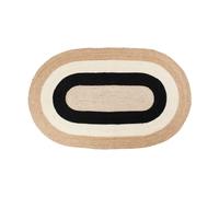 Dixie Alfombra de yute Elin striped ovalada 92x150 cm Black