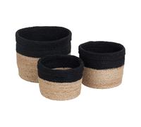 Dixie Cesta de almacenaje Elin 3 unidades Crudo-negro