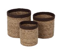 Dixie Set de 3 cestas Emil small Natural-marrón