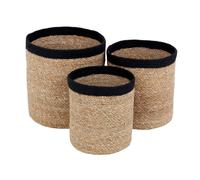 Dixie Set de 3 cestas Emil small natural-negro