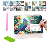 DIY Rhinestone Painting Calendar - Monthly Planner for Scheduling Organizing Planning | 2027 Desk Calendar with Artistic Rhinestone Detailing, Creative Craft Accessory for Home Office School Study