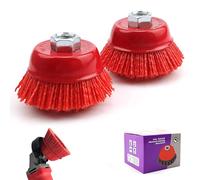 DIYCUT 2 Piezas Cepillo de Nylon,Diámetro Ø 65 mm Cepillo de Alambre | M14 Cepillos Taladro de Nylon, para Desbarbar, Eliminar Rápidamente óxido y Eliminar Pintura
