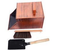 DIYEAH 1 Juego de Cubo para Cenizas de Chimenea, balde de Hierro para | Pala y cepillo con mango de madera para chimenea, cubo de almacenamiento resistente al calor, herramientas para fogata y