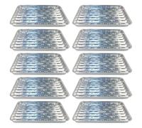 DIYEAH 10 Piezas Bandeja de Aluminio Sartén para Asar, Sartén para Hornear, Plata, Desechable, Apta para Microondas, para Barbacoa y Fiestas