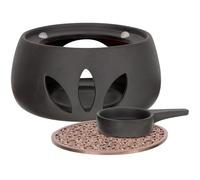 DIYEAH 1juego Calentador de Té Cerámico Moderno Estilo Japonés Base Hueca para Tetera Soporte para Vela Seguro y Compacto Decorativo y Funcional para Hogar