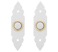 DIYEAH 2 botones de timbre con cable estilo vintage, 4" x 1", | Placa larga para pulsador de timbre, panel de interruptor metálico retro para timbre con cable, resistente al agua, la