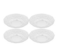 DIYEAH 4 Platos de Vidrio Transparentes Multiuso Paquete de 4 Unidades Alta Transparencia para Aperitivos Ideales para Bares y Servir Frutas
