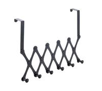 DIYEAH Acero Inoxidable Colgador Negro Trasera Extensible de Puerta | Organizador Moderno, Ahorro de Espacio, para Bolsos y Abrigos, Uso en Salón y Decoración del Hogar
