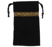 DIYEAH Bolsa de Almacenamiento de Tarot de Terciopelo Negro Cordón Bolsa para Cartas de Tarot Decorativa para Baraja Organizador Compacto para Cartas y Accesorios Adecuado para Uso