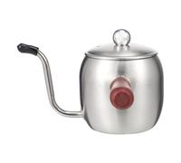 DIYEAH Cafetera de Acero Inoxidable y Boca Larga Fácil de Limpiar y Antideslizante Mango de Madera Adecuado para Cocina y Café