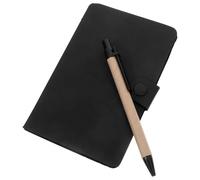 DIYEAH Cuaderno de Notas con Bolígrafo, Pestañas Adhesivas y Bolsillos | Papel y Pu, Espiral con Portalápices, para Oficina, Escuela, Documentos y Recibos
