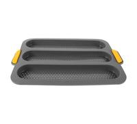 DIYEAH Molde para Pan de Hamburguesa Molde de Pan para Hornear de Silicona 3 Ranuras Antiadherente y Resistente al Calor Uso Doméstico y Profesional