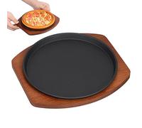 DIYEAH Plancha para Inducción de Hierro Fundido Redonda, Antiadherente y Resistente, Adecuado para Asar Carne en Casa o Camping