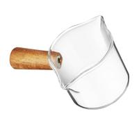 DIYEAH Vertedor de Jarabe de Vidrio Mango de Madera 100ml, Diseño Multipropósito y Pico Único para Cafeterías y Restaurantes