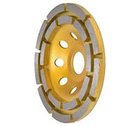 Diyeeni Muela Abrasiva de Copa de Diamante Rectificado de Hormigón de Doble Hilera para Granito de Mármol de Piedra, Disco de Amoladora Angular de 4 Pulgadas con Orificios de Aireación, Alta (115mm)