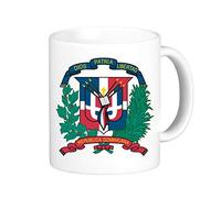 DIYthinker República Dominicana del Emblema Nacional del País Símbolo De La Marca Patrón Taza En Dos Colores Cerámica Cerámica Taza De La Leche del Café con Asas 350 Ml